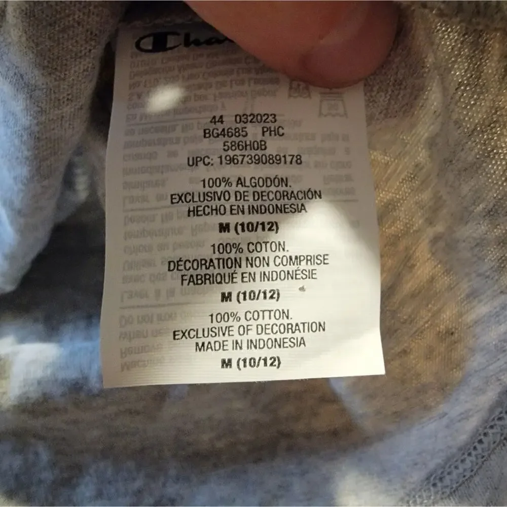 Girls Champion Grey Long Sleeve Tee Medium (10-12) - Picture 3 of 6